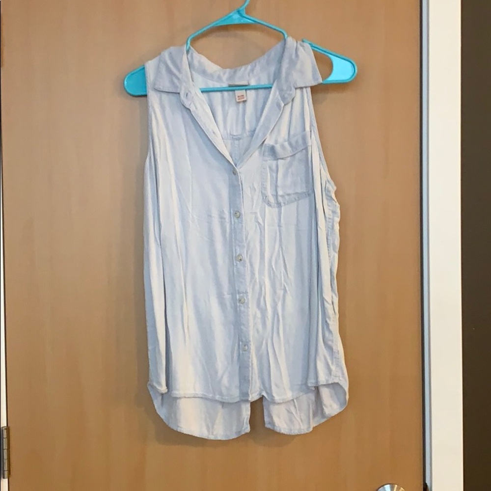 Denim Button Down Tank Top